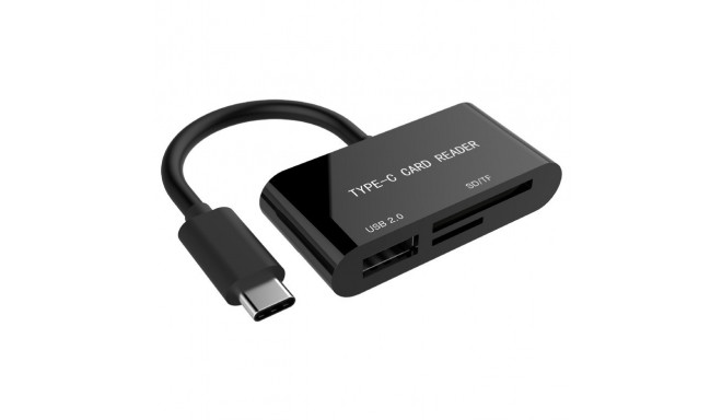 Gembird mälukaardilugeja SD/microSD USB-C, must