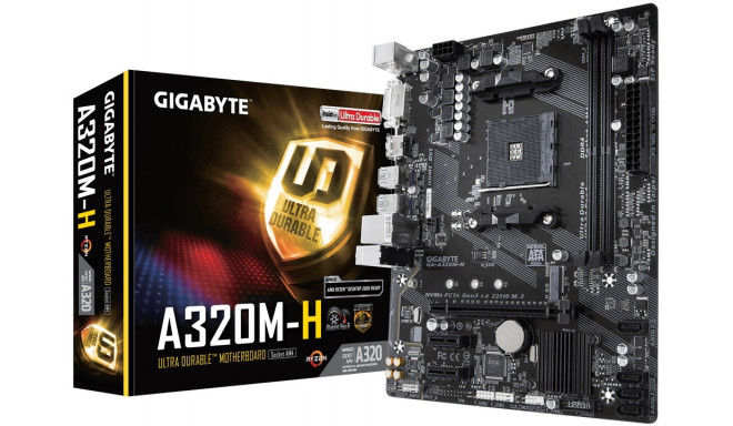 Gigabyte emaplaat GA-A320M-H AM4 2DDR4 DVI/HDMI/USB 3.1 M.2 micro ATX