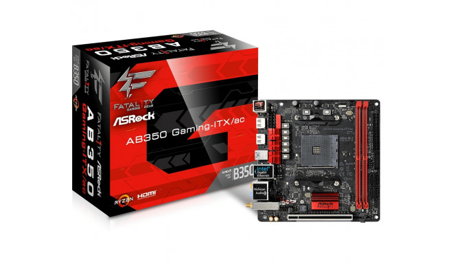 ASRock emaplaat Fatal1ty AB350 Gaming-ITX/ac AM4 2xDDR4 HDMI M.2 Mini-ITX