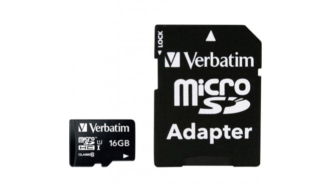Verbatim memory card microSDHC 16GB Class 10 UHS-I + adapter