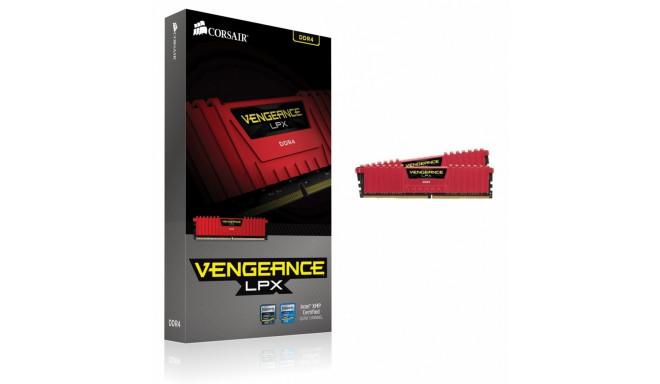Corsair RAM 16GB DDR4 2400MHz (2x8GB) CL16 Vengeance LPX Red