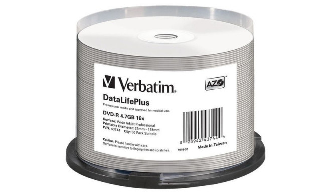 DVD-R 16x 4.7GB 50P CB Printable AZO DL+ NO ID