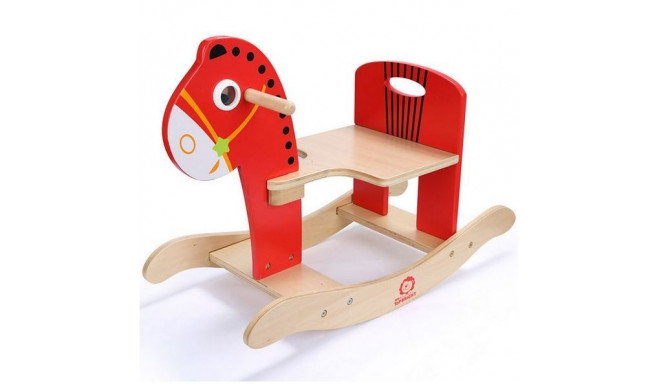 Wooden rocking horse red