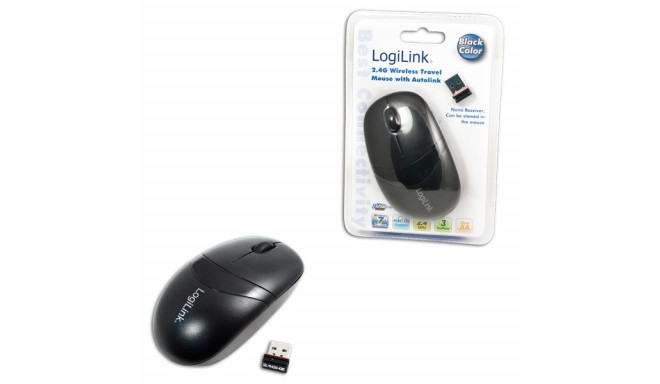 Mouse Optical Wireless 2.4 GHz with 3 Button, black