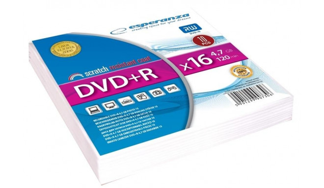 Envelopes DVD Esperanza 1326 (4,7GB; x16; 10pcs.; Envelope)