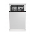 Dishwasher for installation Beko DIS25010 (width 44,8cm; Integrated (covered); silver color)