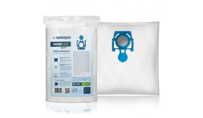 Bag synthetic for vacuum cleaner Tokiwa, Viking, Wilfa, Zelmer (Microfibers; wessper WES1001; 4 pcs 