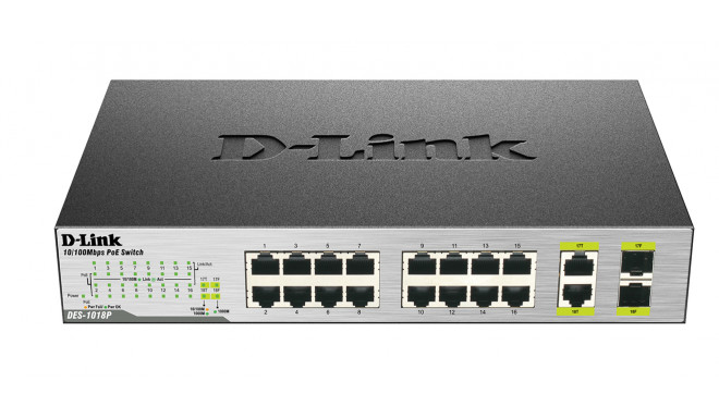 D-Link Switch DES-1018P Unmanaged, Desktop, 1
