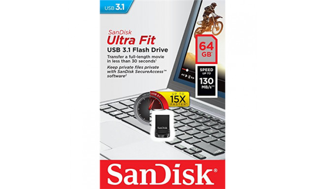 SanDisk mälupulk 64GB Ultra Fit™ USB 3.1