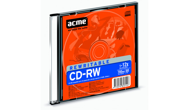 Acme CD-RW 0.7 GB, 4-12 x, Plastic slim box