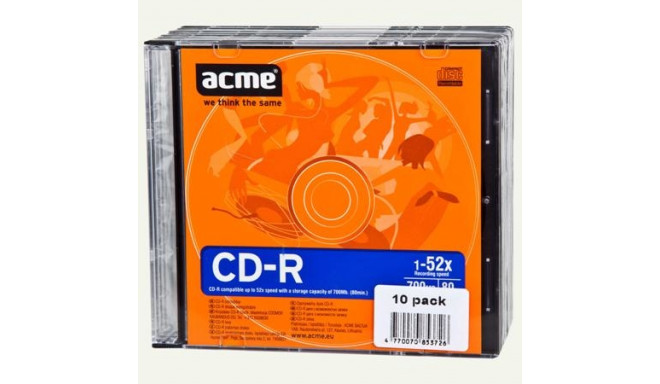 Acme CD-R 0.7 GB, 52 x, 10 Units Package in "