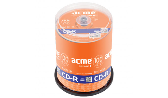 Acme CD-R 0.7 GB, 52 x, 100 Pcs. Cake Box