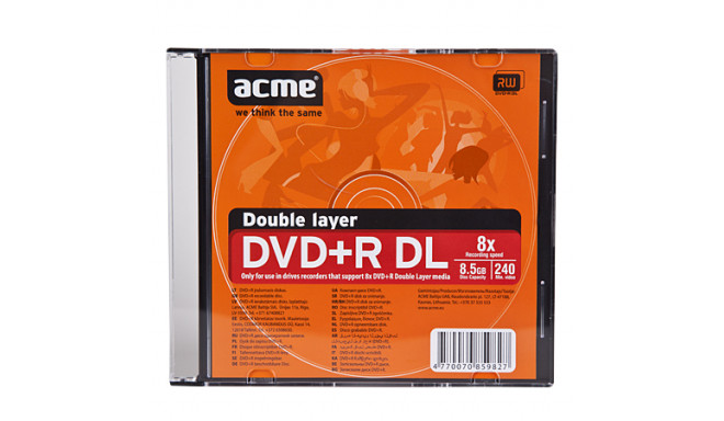 Acme DVD+R Double Layer 8.5 GB, 8 x, Slim Box