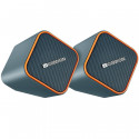 Canyon wired stereo Speaker, 1.2m cable with USB2.0 & 3.5mm audio connector, dark grey(orange stripe