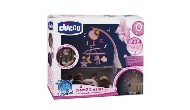 CHICCO Next2Dreams, карусель для детской кроватки, розовая
