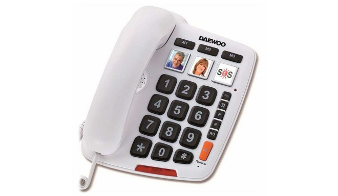 Стационарный телефон для пожилых Daewoo DTC-760 LED Белый