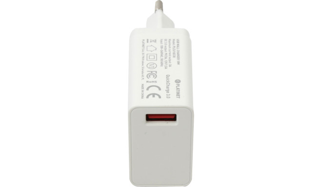 Platinet зарядка USB 3A Quick Charge, белая (44755)