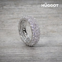 Hûggot Princess Rhodium-Plated Ring with Zircons (17,5 mm)