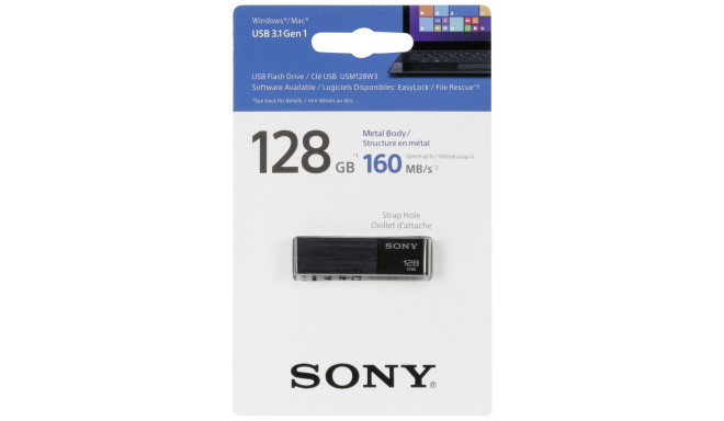 Sony mälupulk 128GB Micro Vault USM-W USB 3.1, must