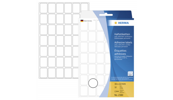 Herma Adhesive Labels      16X22 32 sheets 111x170 1344 pcs. 2380