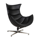 Armchair GRAND EXTRA 86x84xH96cm, cover material: imitation leather, color: black, 4-prong stainless