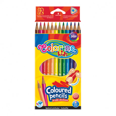 Värvipliiatsid Colorino Kids, kolmnurksed, 12 värvi