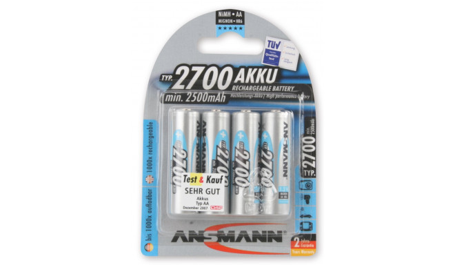 Ansmann rechargeable battery NiMh 2700mAh AA/4B