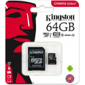 Kingston mälukaart microSDXC 64GB Canvas Select UHS-I (U1)