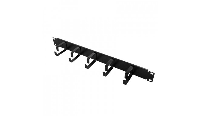 Cable organizer 19&#39;, 1U, 5 handles, black