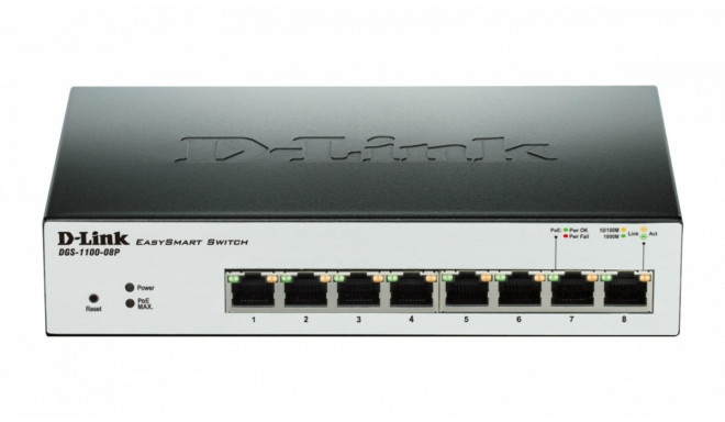 D-Link switch DGS-1100-08P PoE EasySmart 10/100/1000Mbps