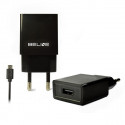 Travel charger USB + microUSB 1A black