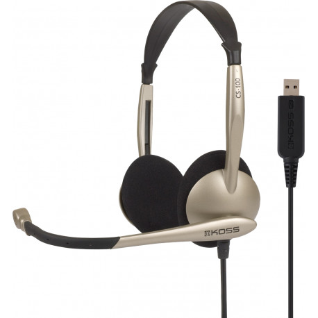 Koss austiņas + mikrofons CS100USB, zeltītas