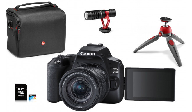 Canon EOS 250D Youtuber Kit, melns