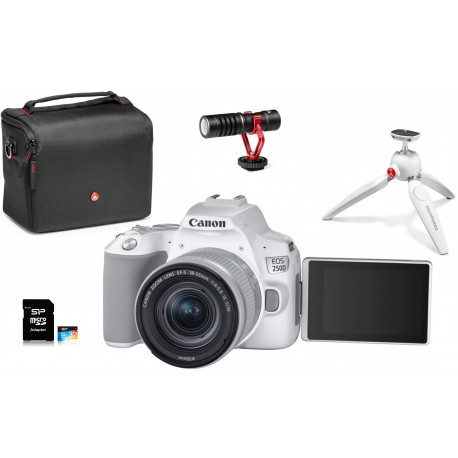 Canon EOS 250D Youtuber Kit, balts