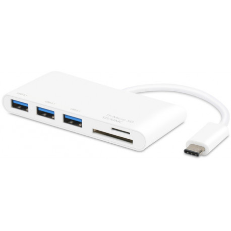 Vivanco memory card reader USB-C + hub 3-port (45387)