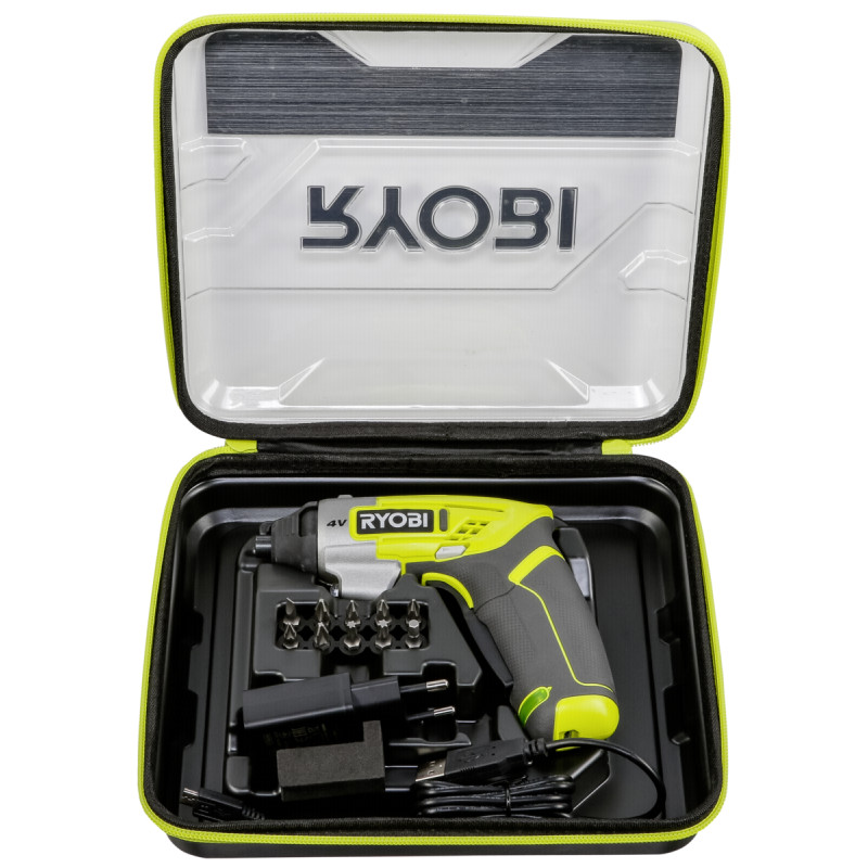 Ryobi отзывы. Ryobi 4v. Ryobi 4 вольта. Электрическая отвертка с кейсом.