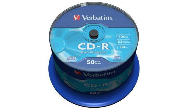 Verbatim CD-R 52x 700MB CB DL Ex Prot 50pcs (43351)