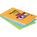 Märkmepaber iseliimuv Post-it Super Sticky 4645 rainbow joon,3x45 lehte/pk,102x152mm