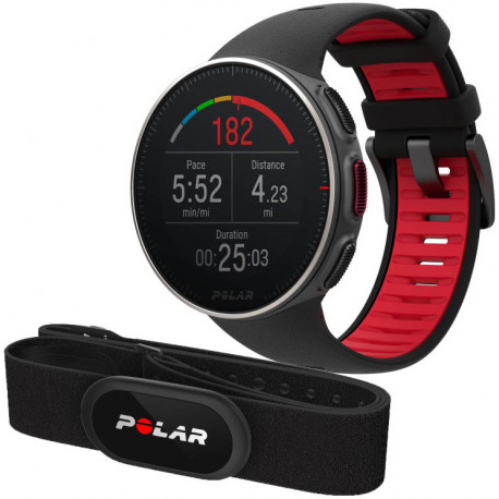 Polar Vantage V Titan HR M/L, must/punane + H10 pulsivöö