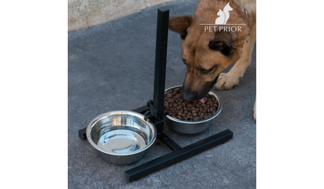 Pet Prior Double Adjustable Dog Feeder