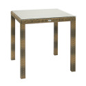 Aiamööbli komplekt WICKER laud ja 2 tooli (0946), 73x73xH71cm, alumiiniumraam plastikpunutisega, vär