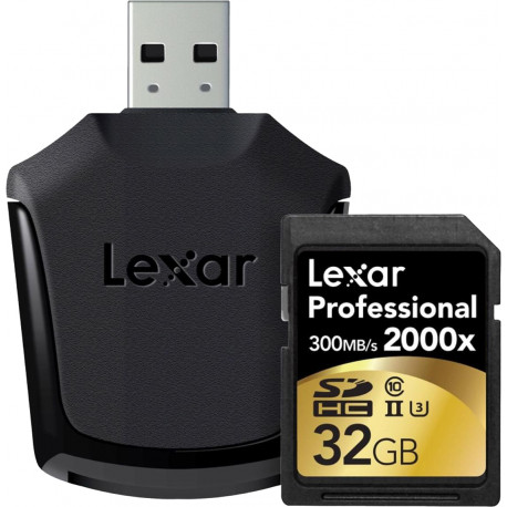 Lexar atmiņas karte SDHC 32GB Pro 2000X UHS-II U3 V90 + karšu lasītājs