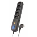Listwa przeciwprzepięciowa LVT-530WA, 3L, 1.5m, czarna