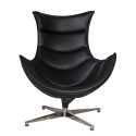 Armchair GRAND EXTRA 86x84xH96cm, cover material: imitation leather, color: black, 4-prong stainless