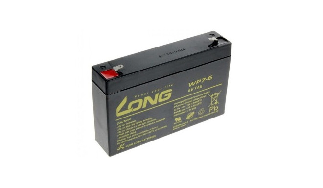 LONG 6V 7AH LEAD-ACID BATTERY F1 (WP7-6)