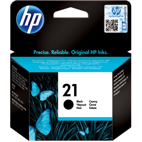 HP tintes kasetne 21, melna