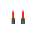 SATA DATA III (6GB/S) F/F CABLE 70CM METAL CLIPS RED LANBERG