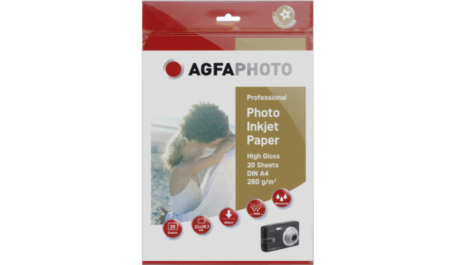 AgfaPhoto fotopaber A4 Professional läikiv 260g 20 lehte