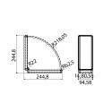 Flat air-dust adapter horizontal 90° bend 220