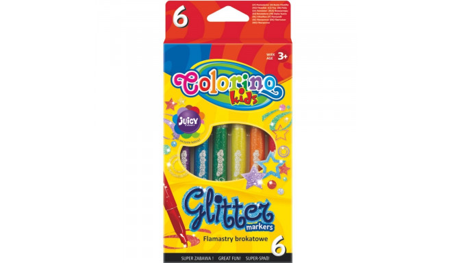 COLORINO CREATIVE Glitter markers 6 colours, 65641PTR